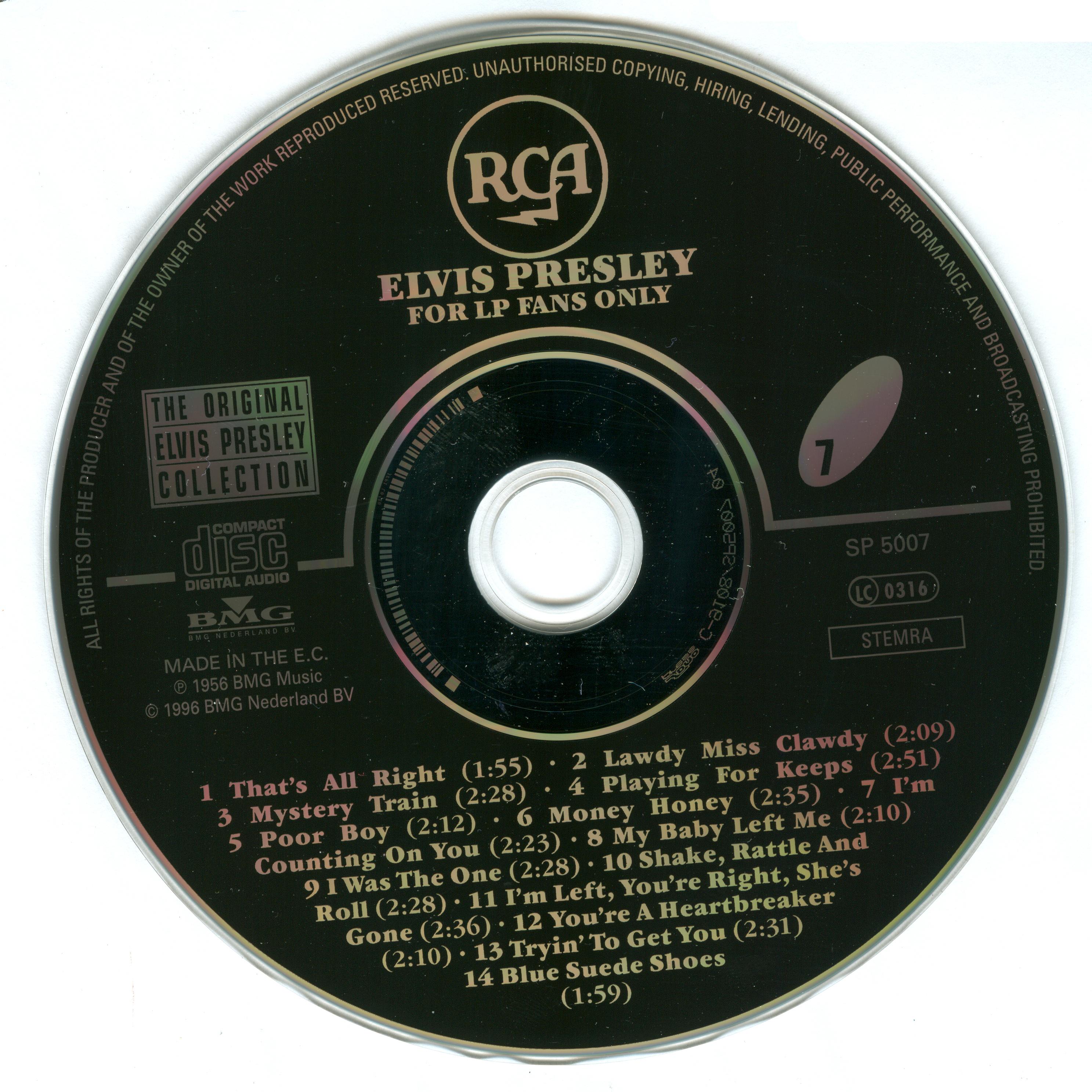 Elvis Presley  The Original Elvis Presley Collection 07; For lp Fans Only : CD